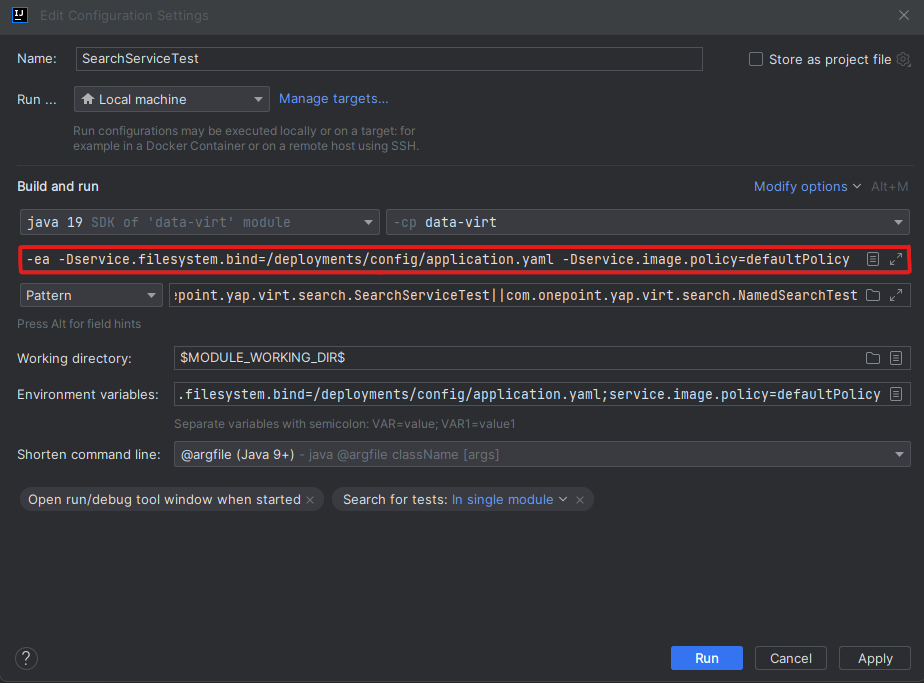 Edit Configuration Settings from IntelliJ Step 2